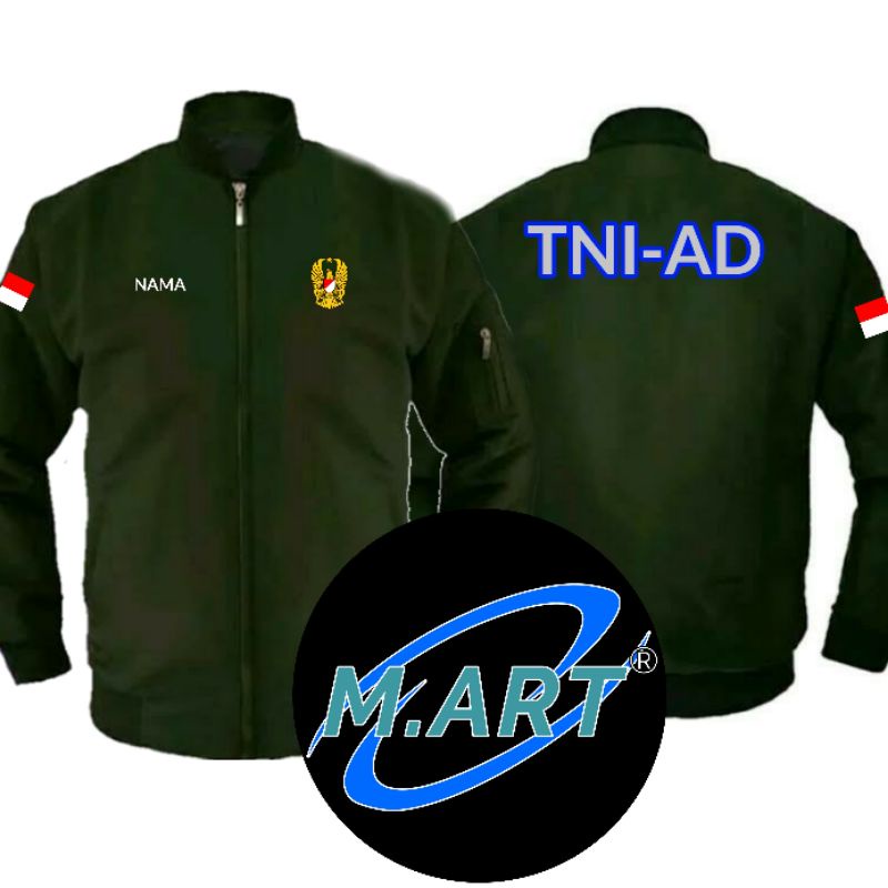 jaket bomber hijau army TNI AD