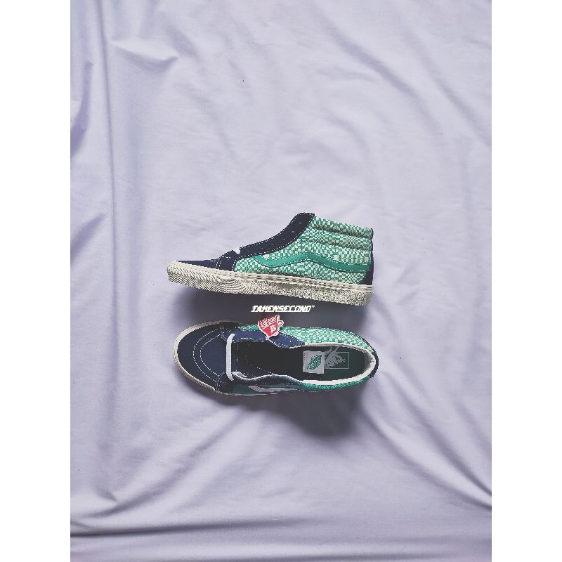 VANS SK8 Mid Reissue Warped checkerboardDress Blues