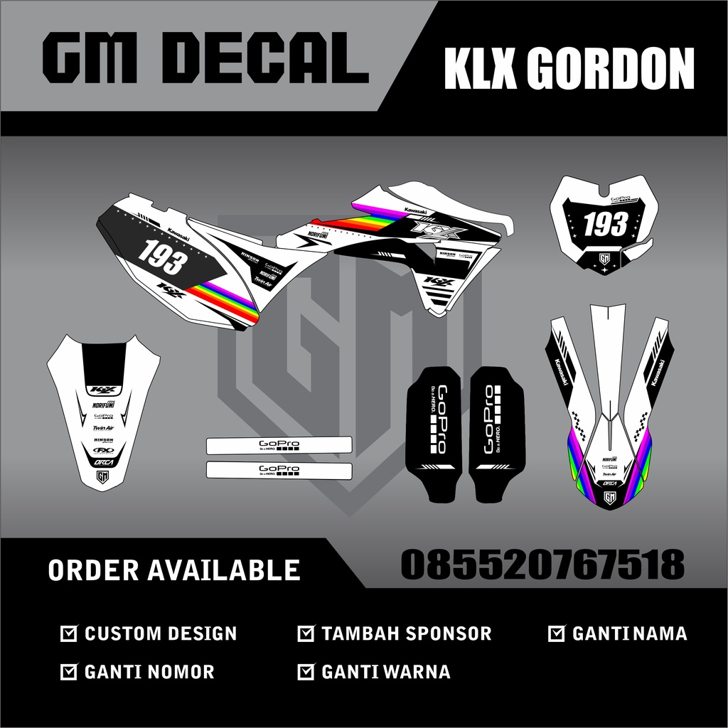 DECAL Kawasaki KLX Gordon