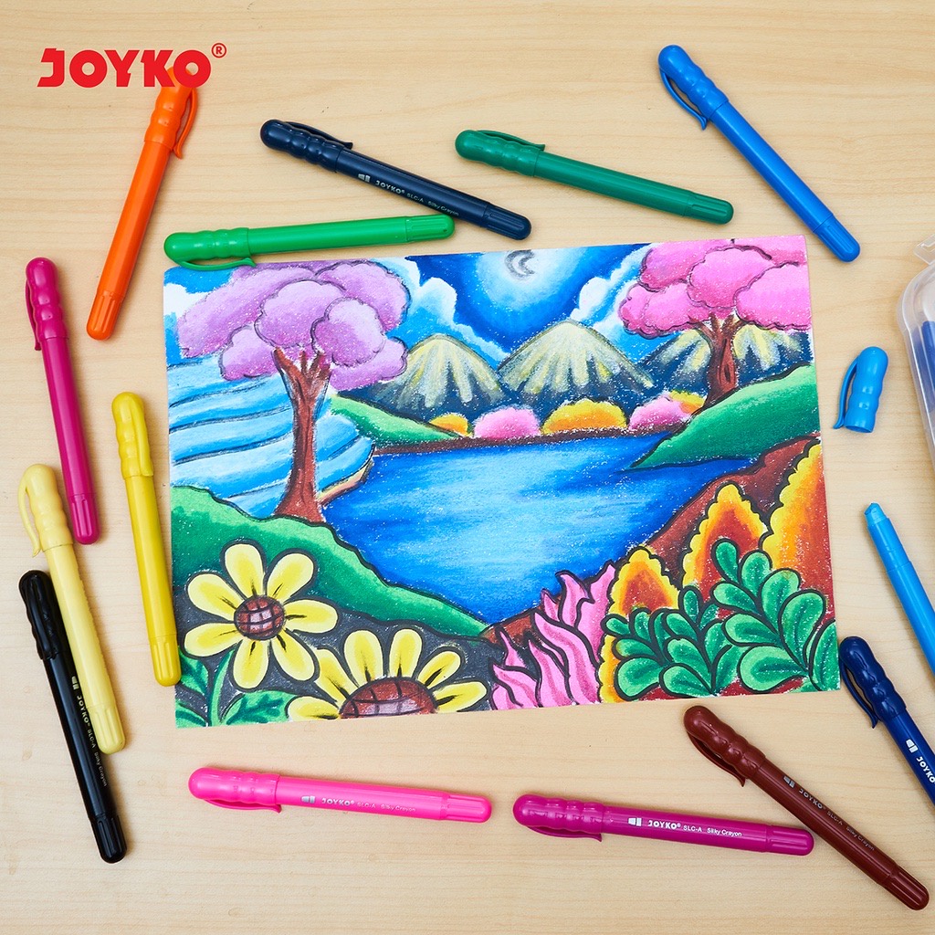 Crayon Putar Joyko Silky SLC-A Silky Crayon Krayon Halus Joyko SLC-A-12 SLC-A-24 Warna Colors