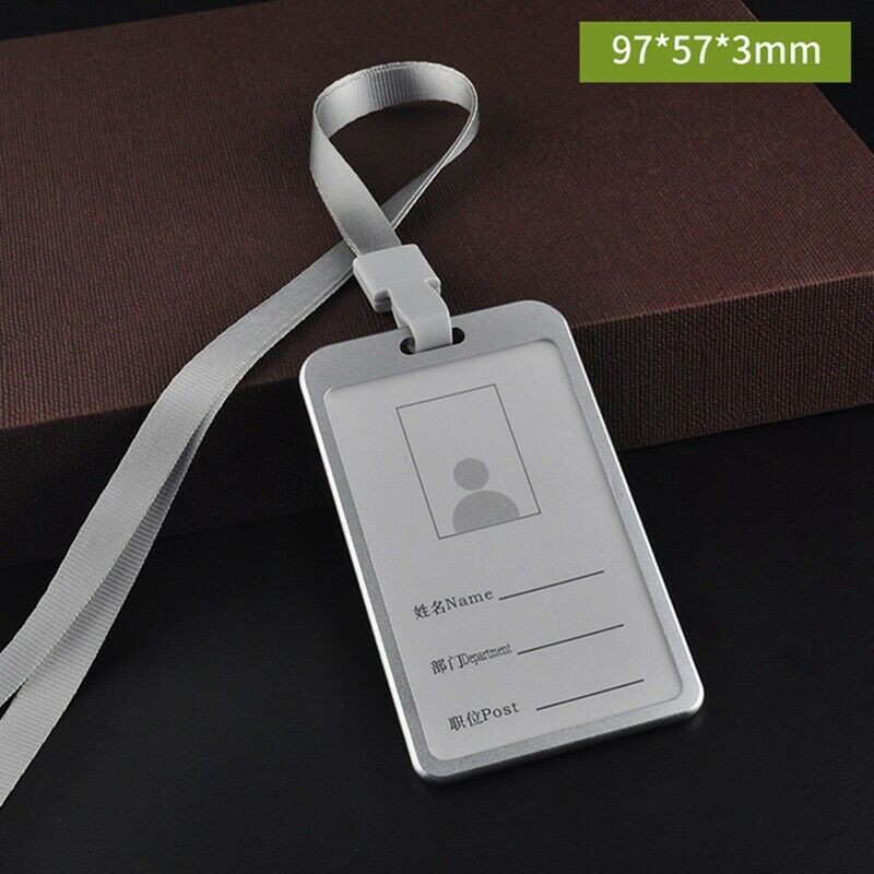 Aluminum Alloy Business Work Card ID Badge Lanyard Holder Hot Adjustable New