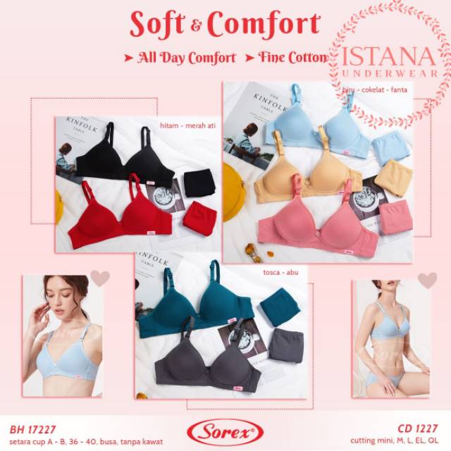 Bh wanita / Bra sorex tanpa kawat / bh sorex 17227