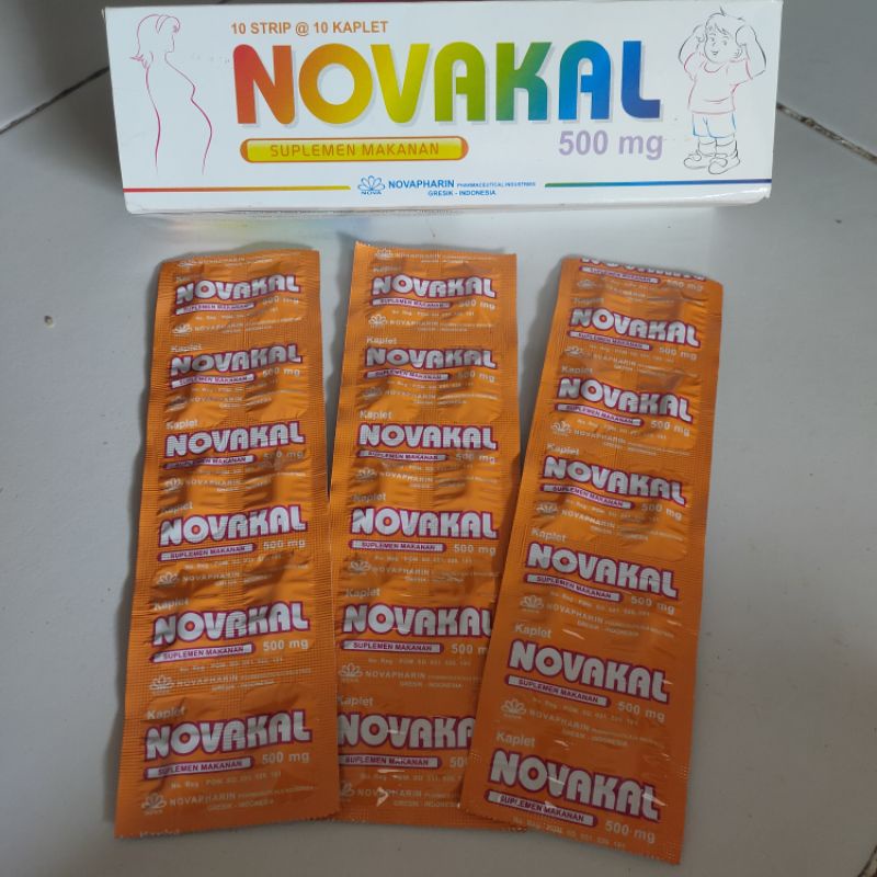 NOVAKAL 500 Mg Strip Suplemen Kalsium Tulang Cegah Osteoporosis