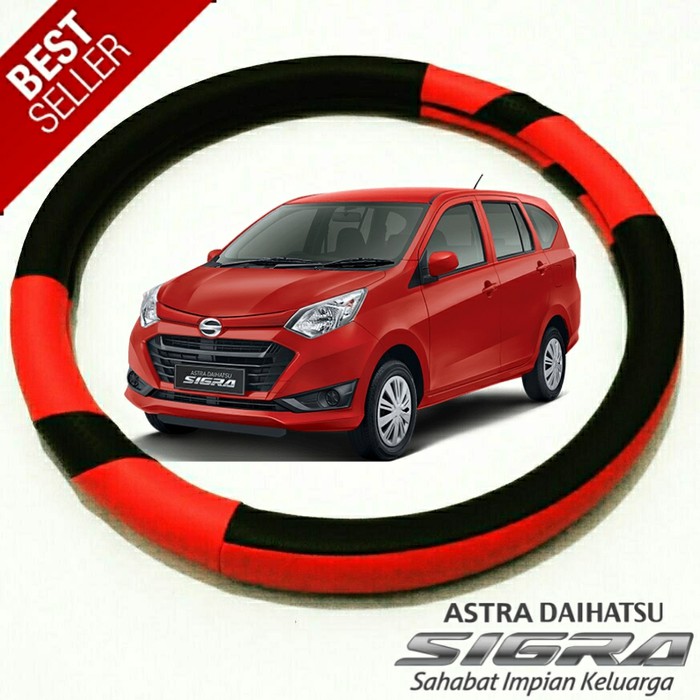 Cover Stir Mobil Sigra Mobil Sarung Setir Daihatsu Sigra Pelindung Steer Mobil Daihatsu Sigra Merah
