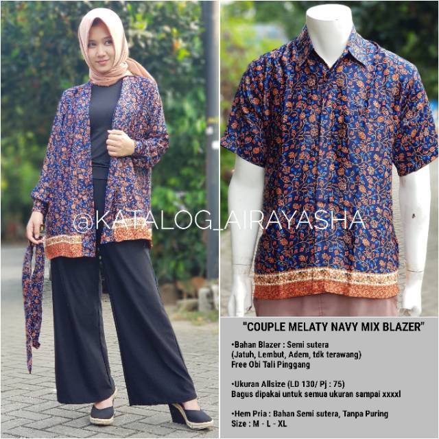 BLAZER COUPLE MELATY NAVY / BLAZER KANTOR / BLAZER BATIK / KEBAYA BLAZER / BLAZER MODERN