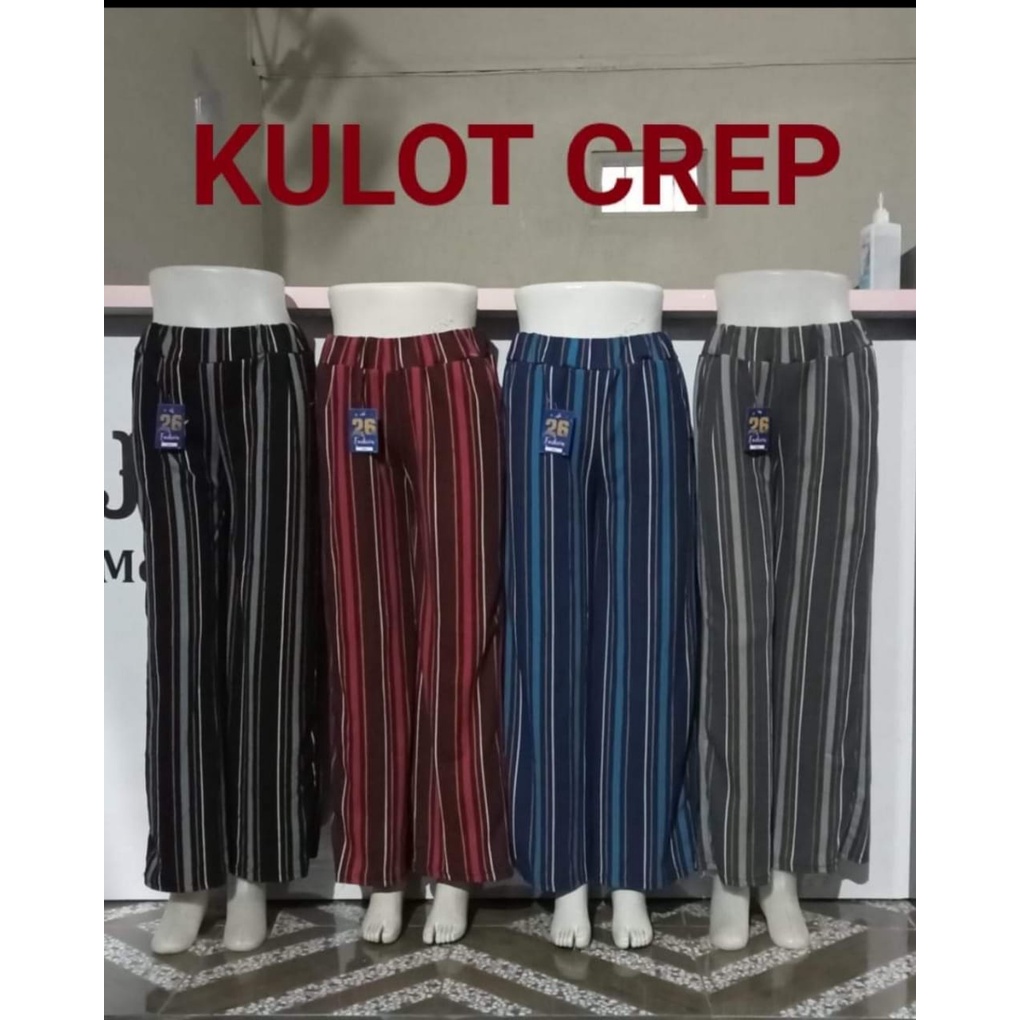 ( PROMO ) Celana Panjang Kulot Salur - Others - Celana Wanita Motif Garis - Celana Kulot - Celana Wa