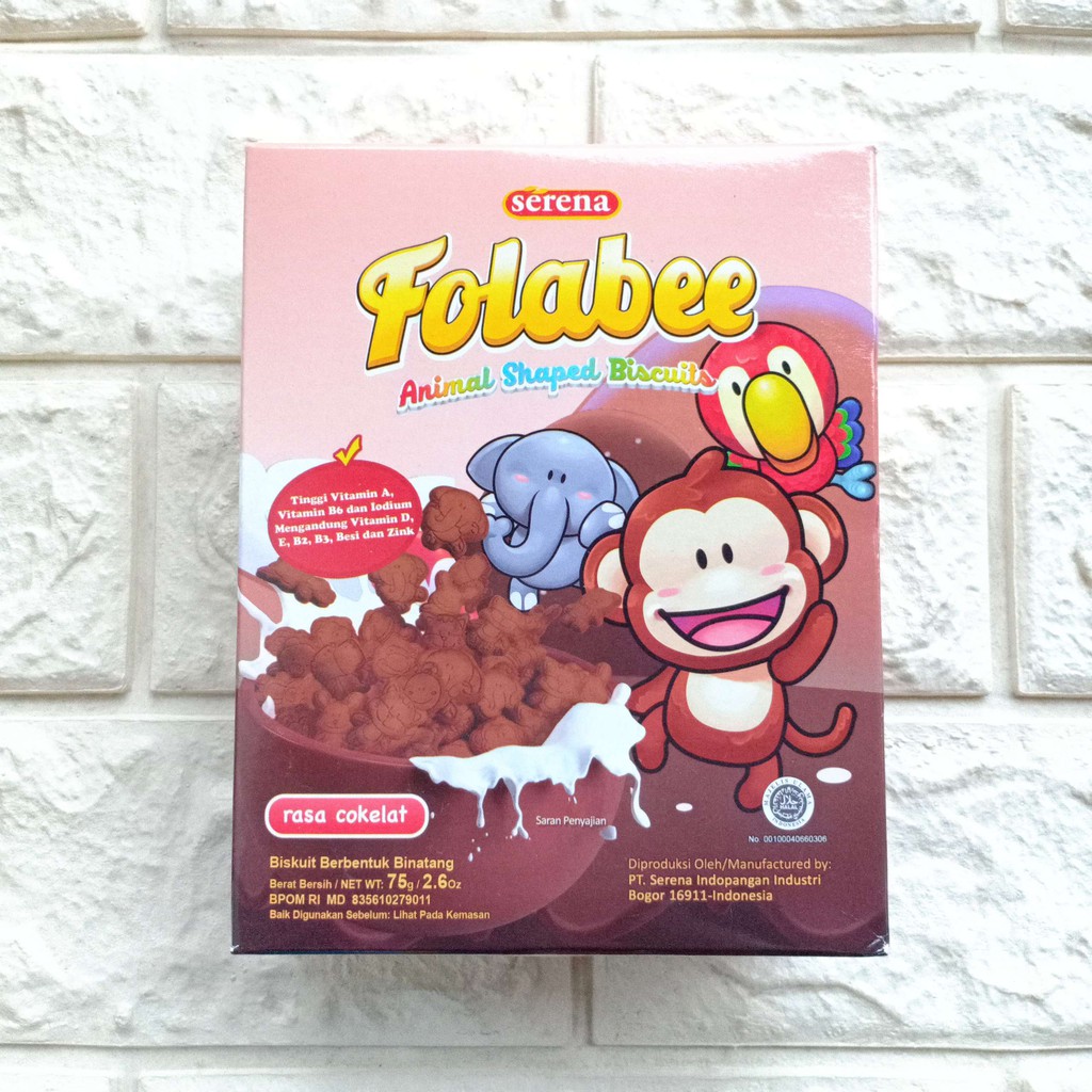 Serena Folabee Biskuit Anak 75gr Original Cokelat Coklat Animal Shaped Biscuit Bentuk Binatang snack