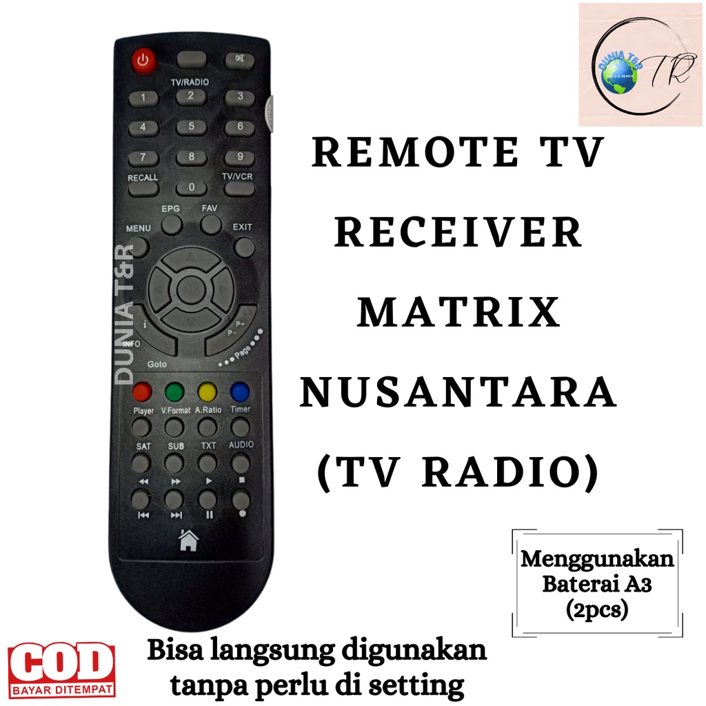 Remot / Remote Receiver Matrix Nusantara Tanaka TV RADIO Receiver