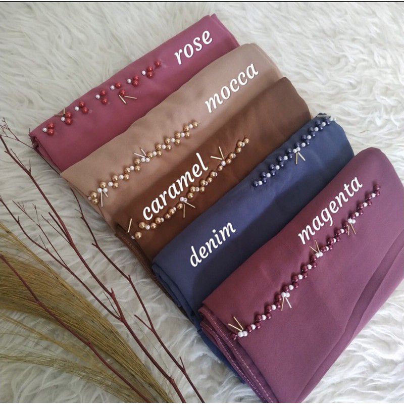 Pasmina Ceruty Payet / Hijab pesta / Jilbab Mutiara