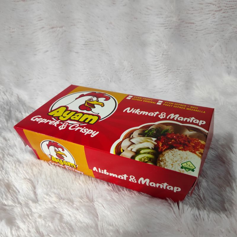 

Dus Ayam Geprek Umum Universal tanpa Merk bahan Ivory ISI 20PCS