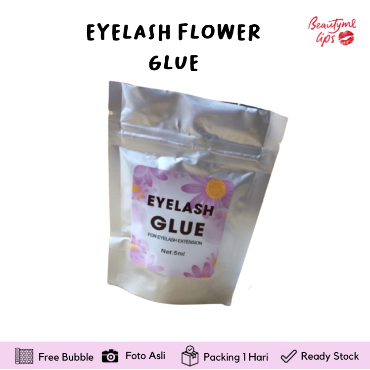 EYELASH EXTENSION GLUE FLOWER SUPER BEST BULU MATA / LEM BULU MATA FLOWER BUNGA LEM Pouch