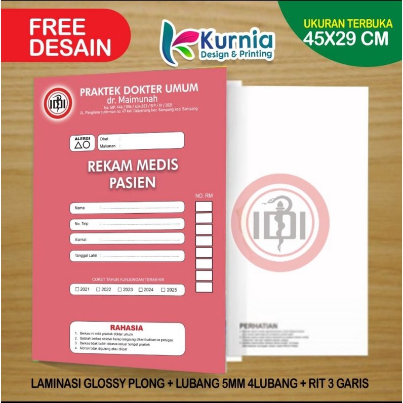 MAP REKAM MEDIS PUSKESMAS / MAP REKAM MEDIS UKURAN ISI A4 MAP LAMINASI GLOSSY