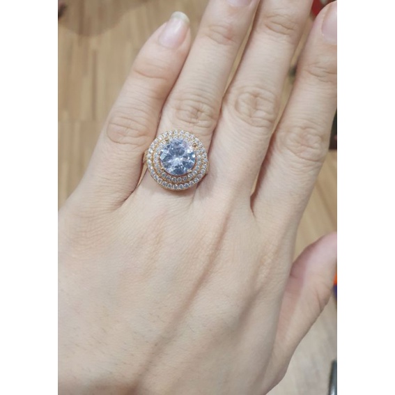 Cincin Zircon Lapis Emas Premium Quality Anti karat anti alergi mata kilau Rc720