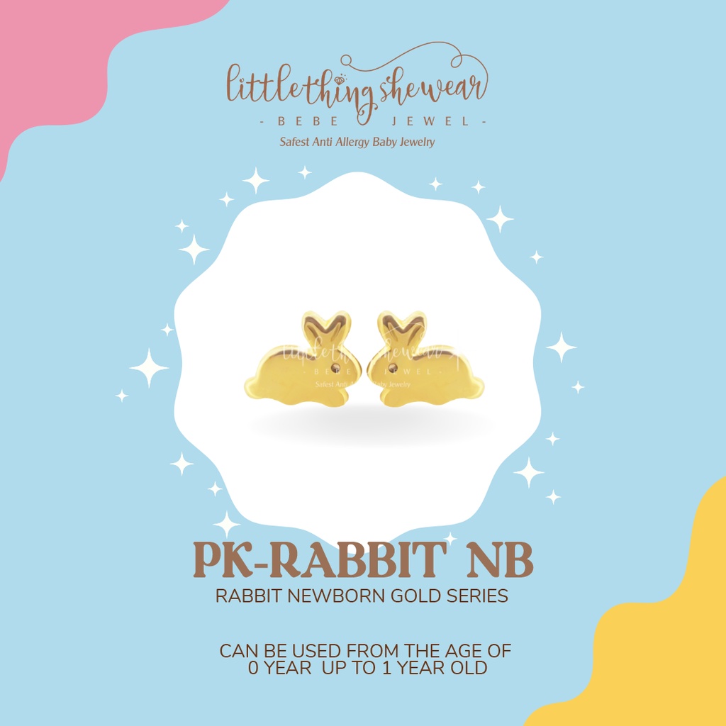 Anting Anak Littlethingshewear Rabbit Newborn Gold PK-RABBIT NB 0,45gr