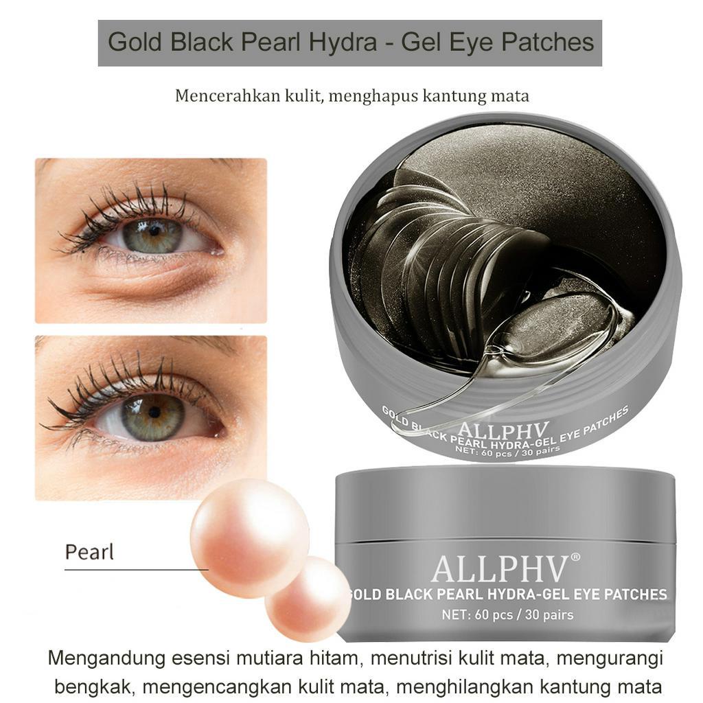 【asli】ALLPHV Masker Mata Black Pearl Hydra Gel Eye Patches Anti-Aging Melembabkan Anti-kerut Hapus Kantung Mata Perawatan