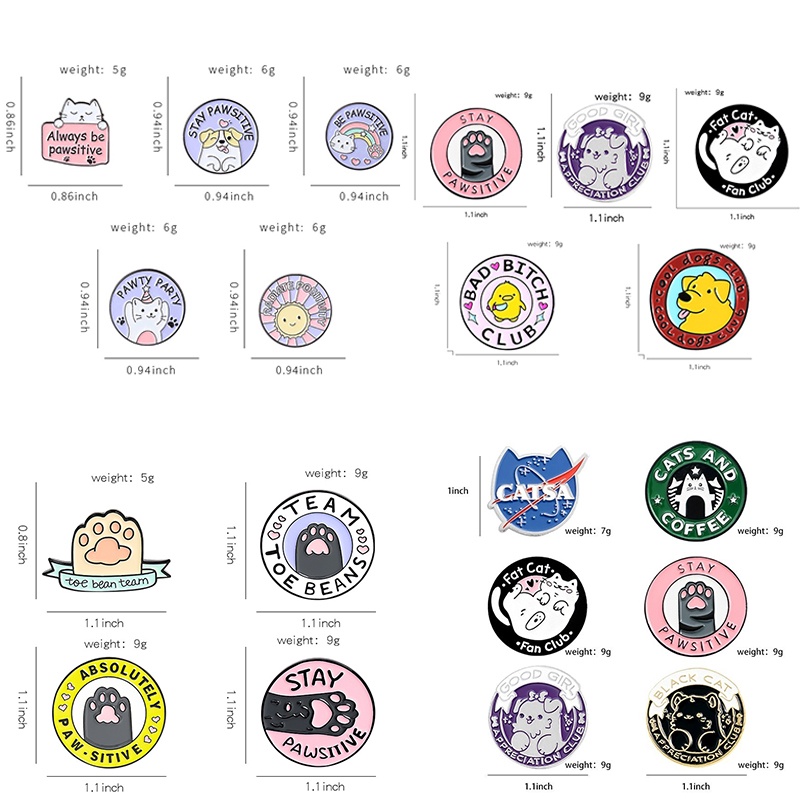 Bros Pin Enamel Bentuk Kartun Cakar Kucing Bulat Untuk Hadiah Anak