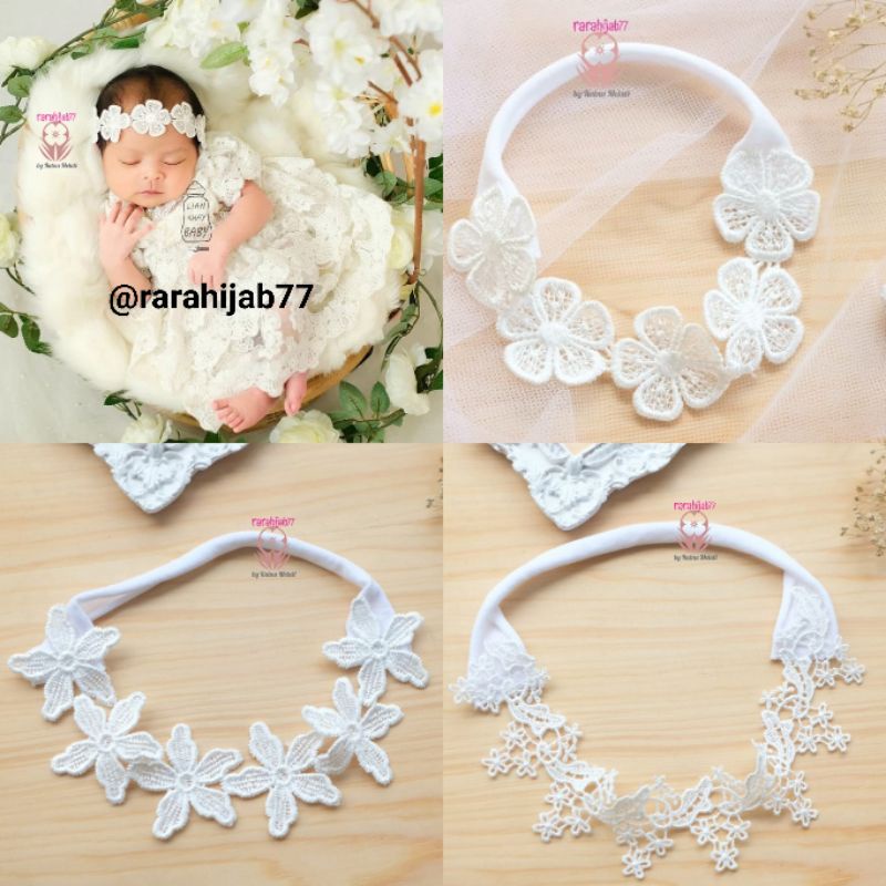 Headband Bunga Headband bayi murah Handmade Bandana bati Renda Flower Headband