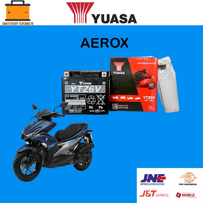 AKI MOTOR NMAX PCX AEROX YUASA YTZ6V/GTZ6V
