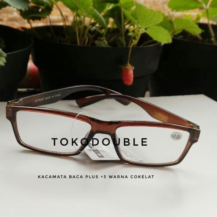Kaca Mata Baca Plus 3.00 Model Baru Murah Warna Frame Cokelat Kacamata Rabun +3,00 Kacamata Baca