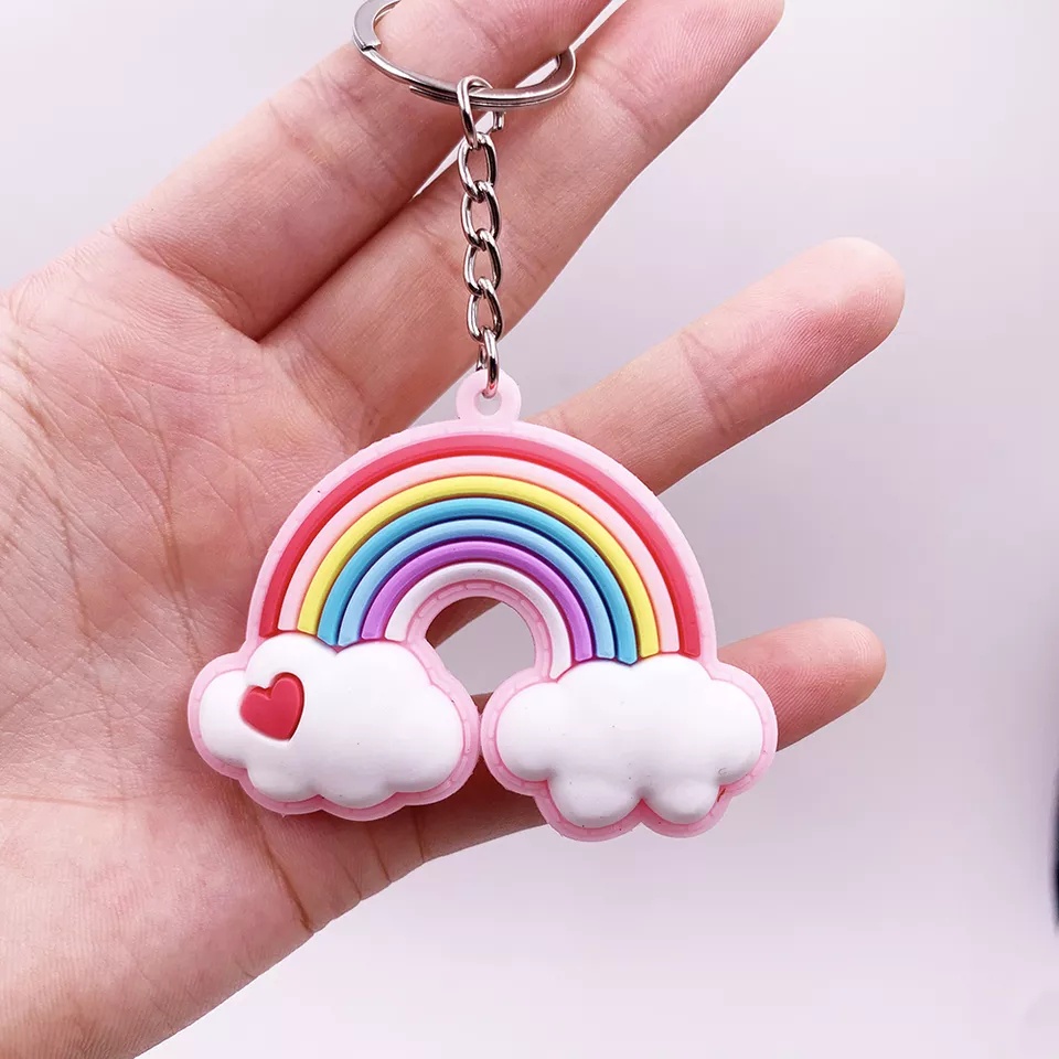 GANTUNGAN KUNCI BULAN BINTANG // Ganci Karakter Bulan Bintang Bunga Pelangi Rainbow Lucu | Gantungan tas | Bag Charm | Souvenir Murah | Keychain | COD