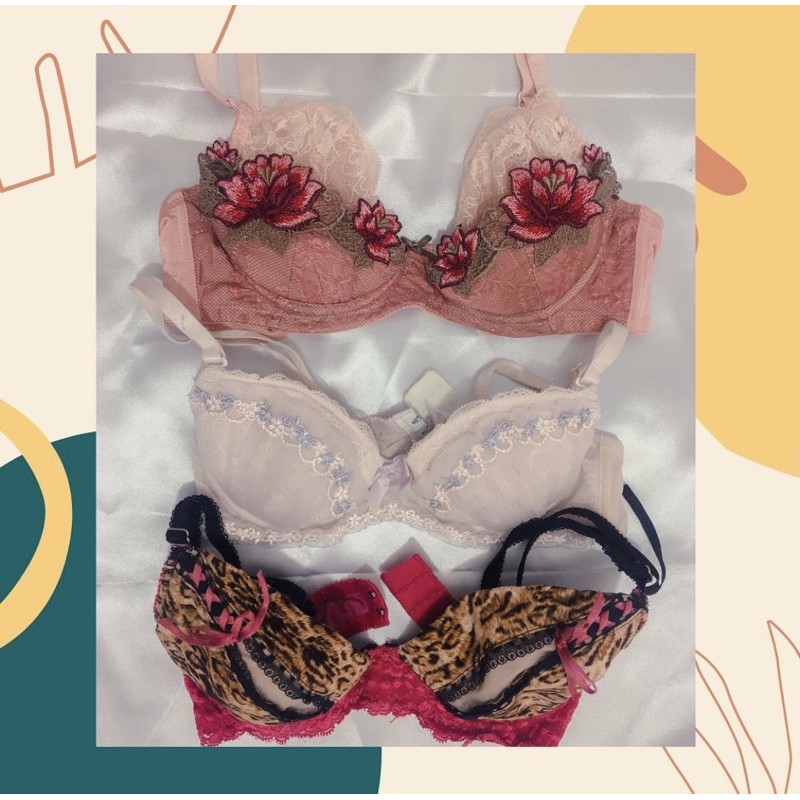 vintage bra floral vs lasenza preloved beha bh dusty pink lace brokat lingerie second