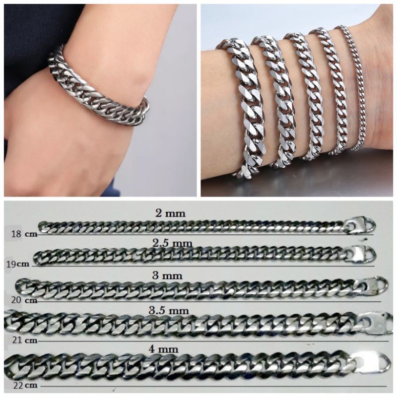 GELANG RANTAI TITANIUM ANTI KARAT