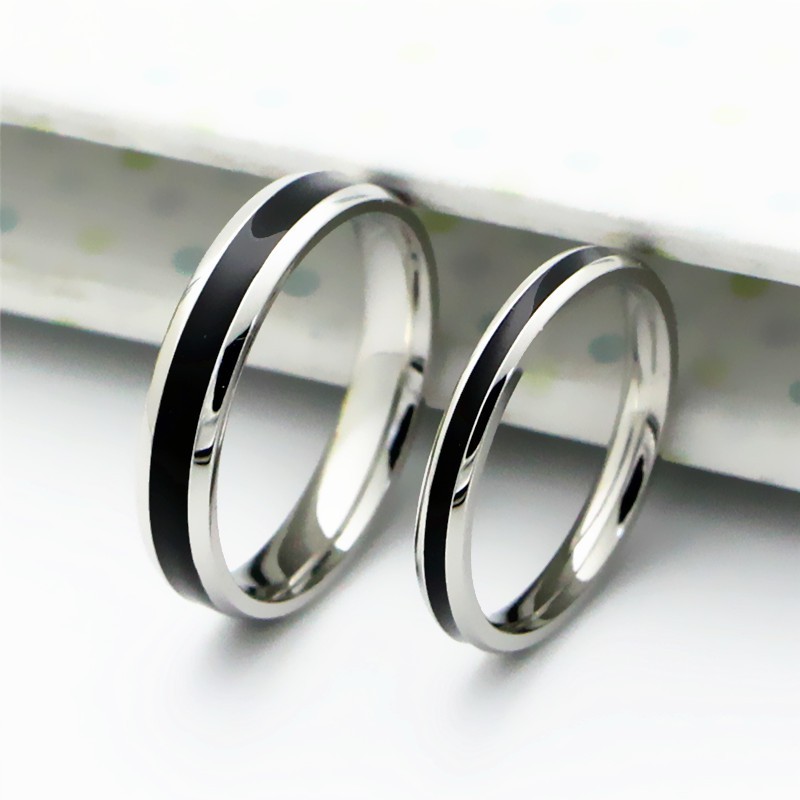 [NEW] Cincin Couple / Tunangan / Nikah / Pasangan / Titanium hitam unik dan elegant C086