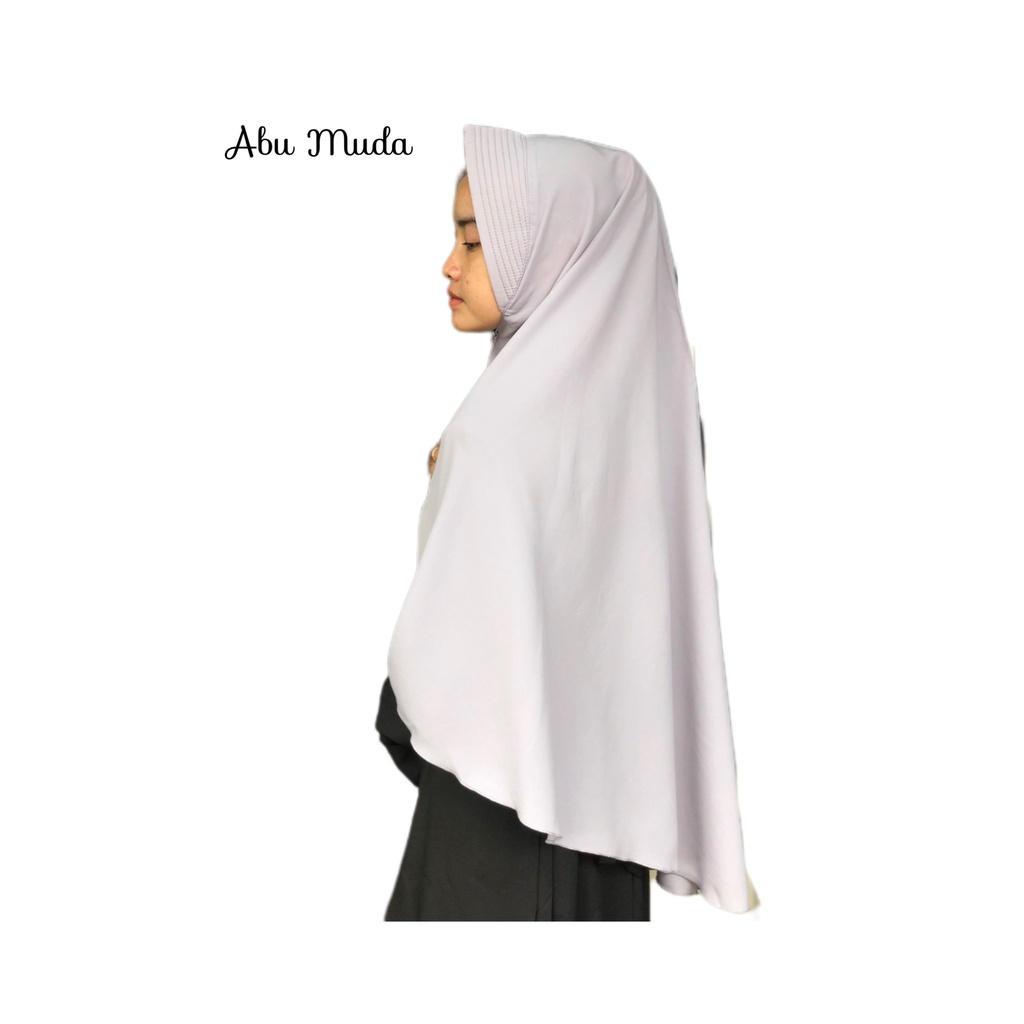 Khimar Jumbo hijab khimar jumbo per jilbab wolfis antem kerudung instant instan-jumbo abu muda