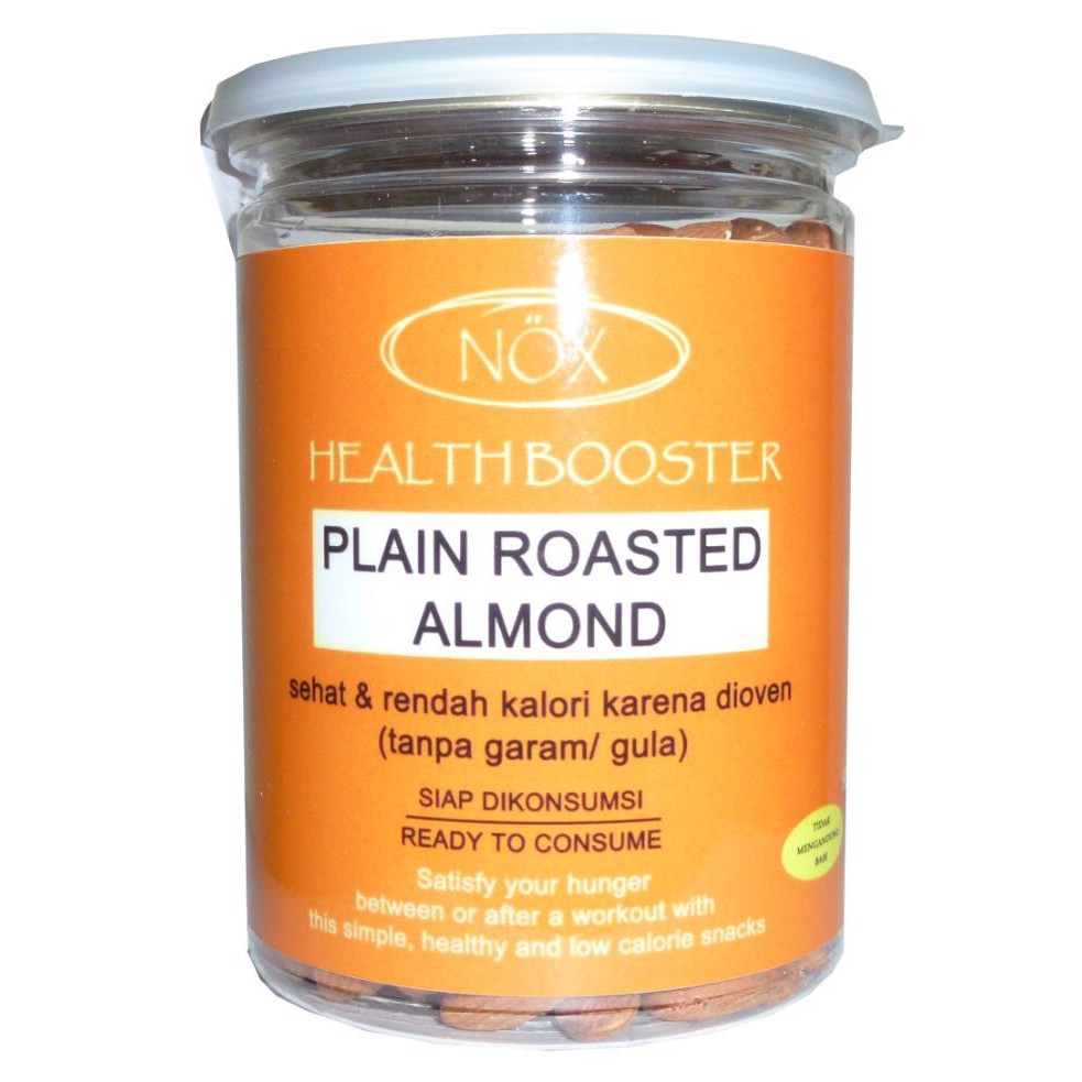 

NOX HEALTH BOOSTER PLAIN ROASTED NUTS / KACANG ALMOND OVEN TANPA BUMBU