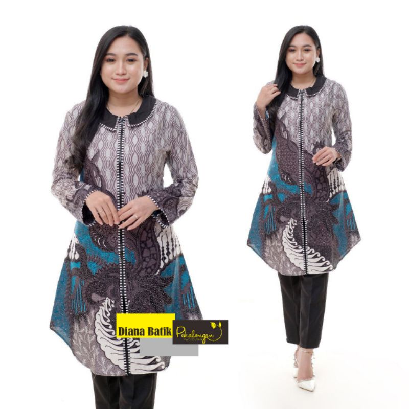 TERBARU Tunik Batik Wanita Kantor Lengan Panjang Releting Terlaris M L XL XXL XXXL