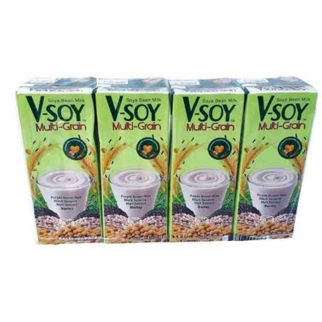 Vsoy Multigrain 200 ml | V-Soy Susu Kedelai 200ml Import Premium