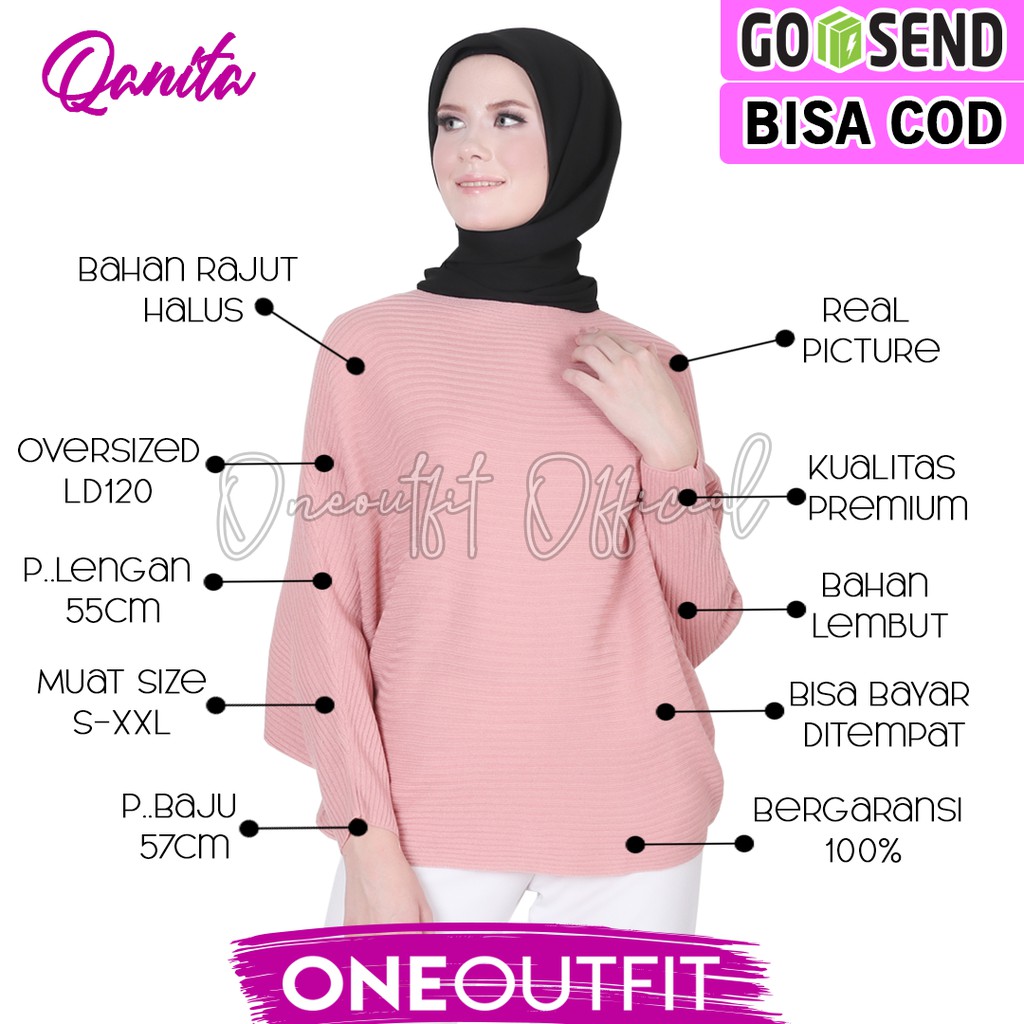 Oneoutfit Baju  Rajut  Wanita Qanira Fashion Wanita Big Size  