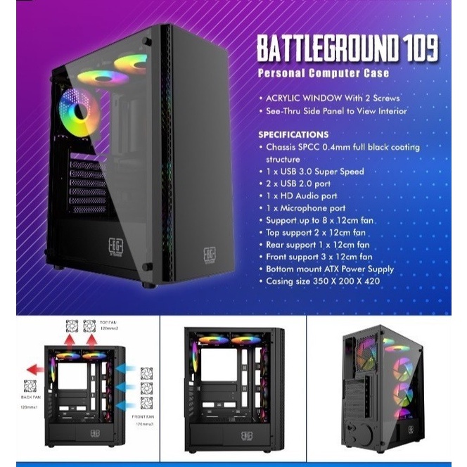 CASING GAMING CASE GAMING Simbadda Battleground 109