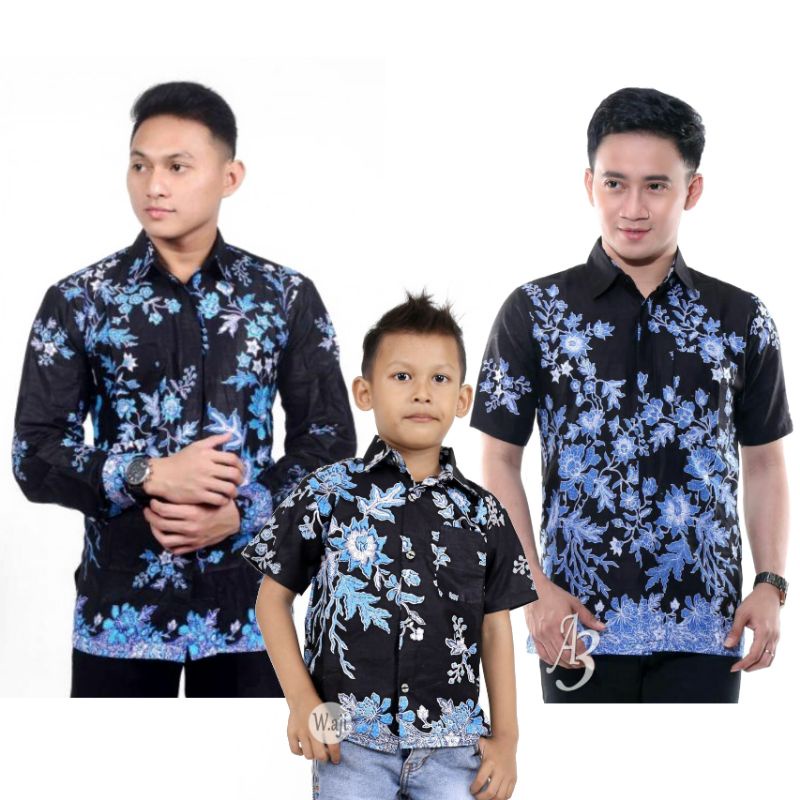 BAJU COUPLE AYAH ANAK CIBULAN BIRU,BATIK SET AYAH ANAK,BATIK SARIMBIT COUPLE AYAH ANAK