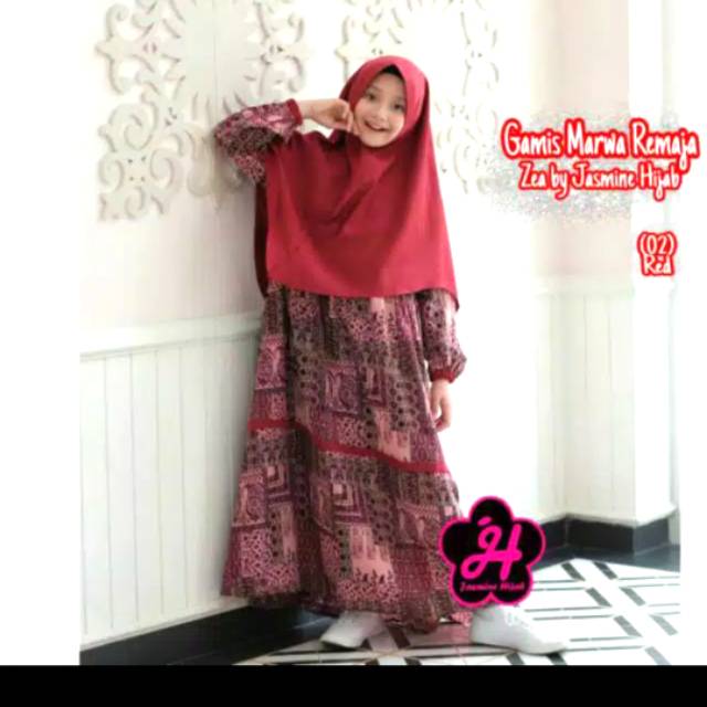 Gamis remaja/gamis remaja syar'i/Baju muslim remaja/Gamis Marwa