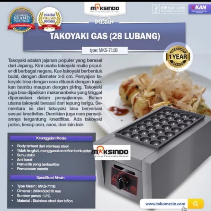 bisa COD mesin takoyaki gas 28 lubang maksindo termurah