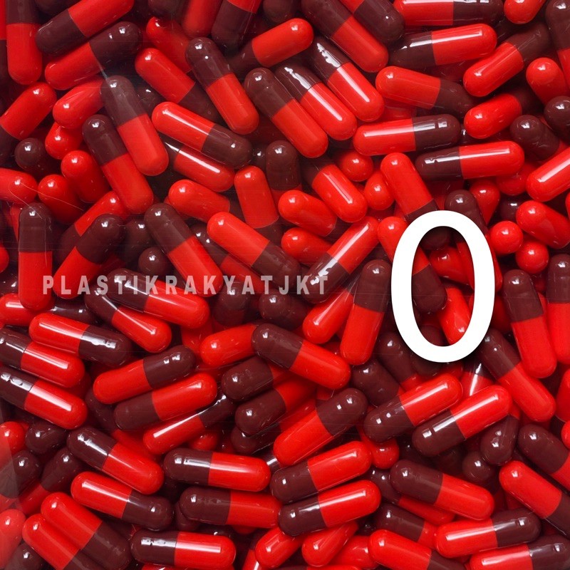 REPACK Kapsul Kosong Ukuran 0 Warna Coklat Orange isi 1000 Butir