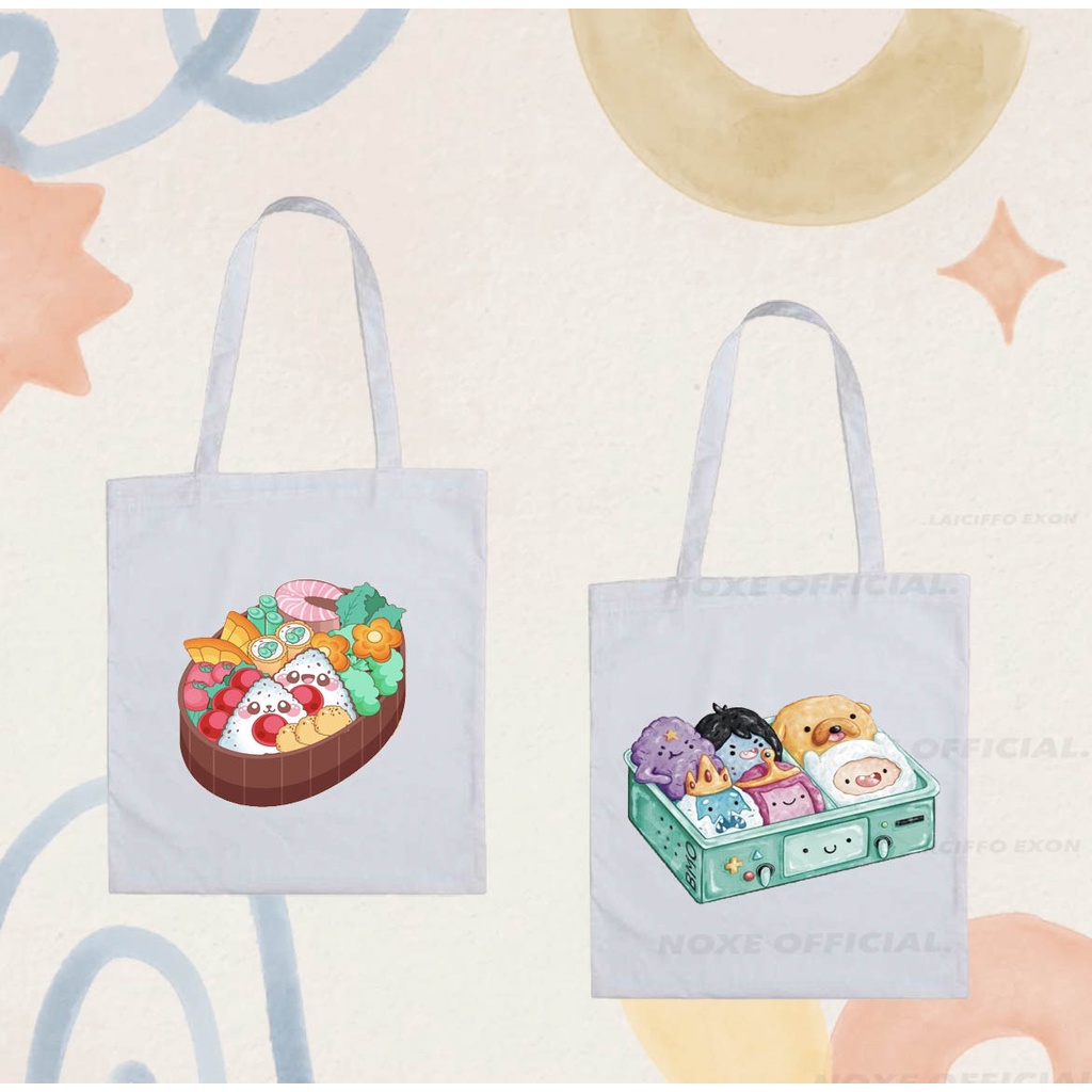 TOTE BAG KANVAS BENTO JEPANG LUCU