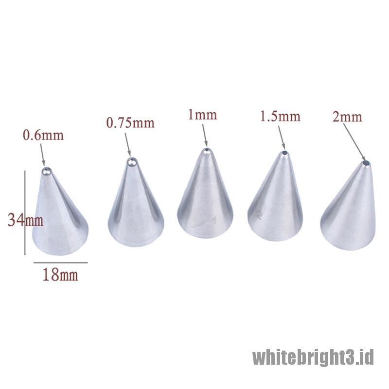 ❤White3 Warna Putih❤ 5pcs Ujung Mulut Pipa Icing Bentuk Bundar Untuk Dekorasi Pastry