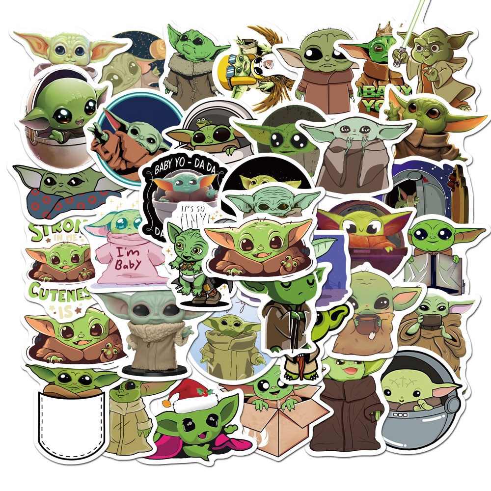 50 sheets of non-repetitive Manroda Baby Yoda stickers Skateboard luggage waterproof stickers