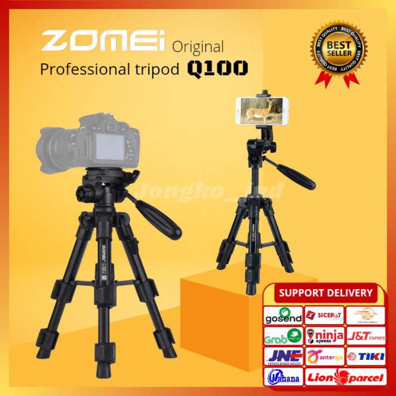 Tripod kamera DSLR/handphone hp Zomei profesional DSLR tripod & ball head Q100 original