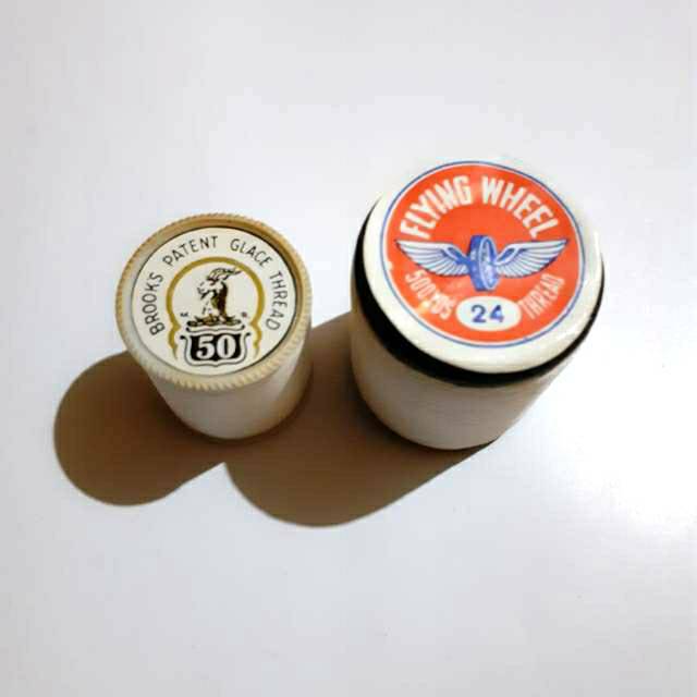 2 Roll Benang Layangan Jadul Cap Kambing 50 Dan Cap Sayap 24