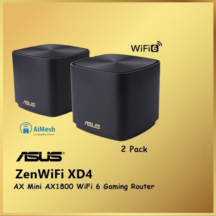 ASUS ZenWiFi AX Mini XD4 AX1800 2 Pack Zen WiFi 6 Mesh Gaming Router