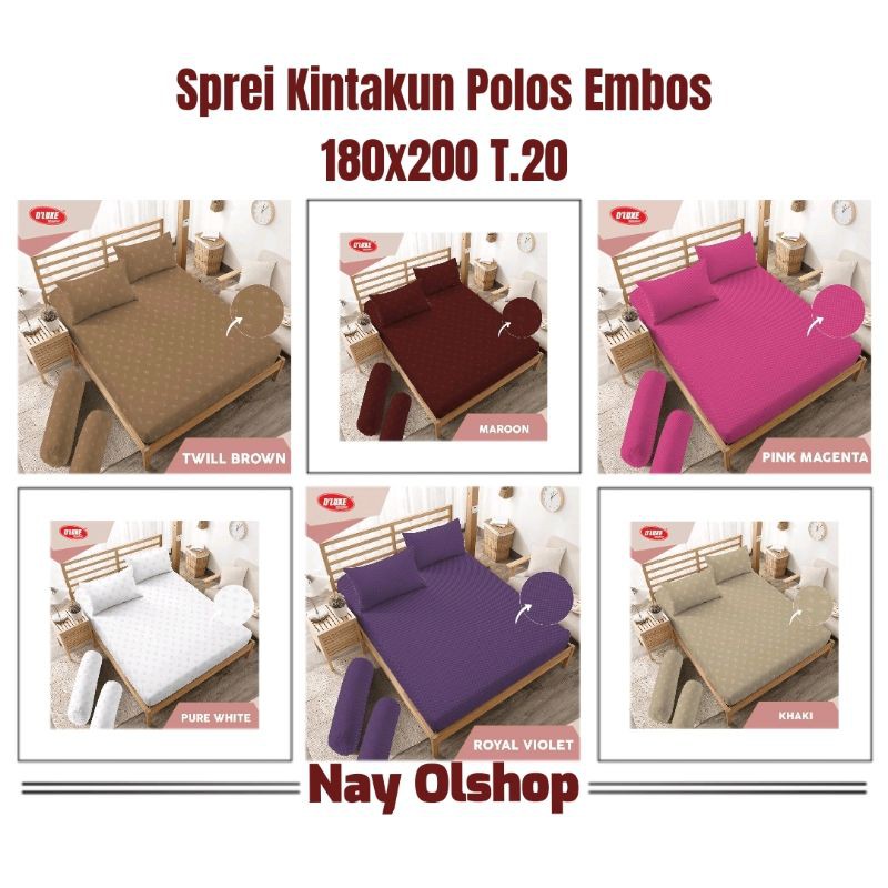 SPREI KINTAKUN POLOS EMBOS UKURAN 180X200 T 20