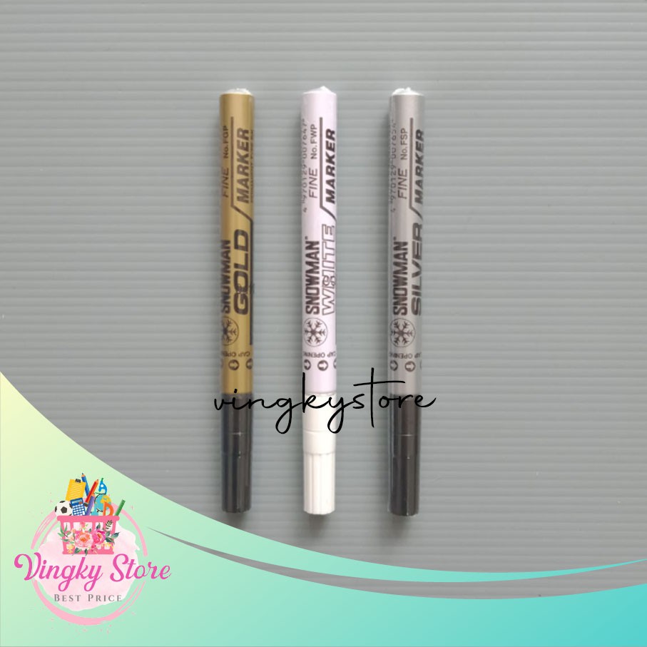 Spidol Snowman Fine / Kecil Gold / Silver / White