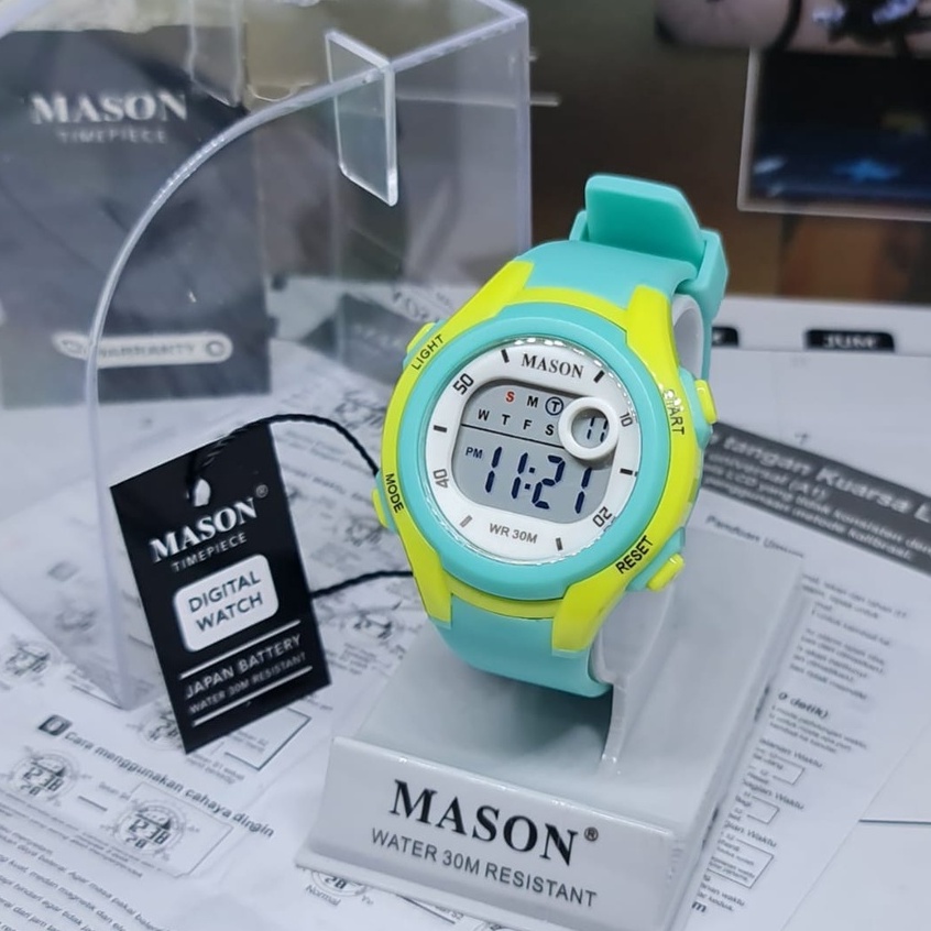 JAM TANGAN WANITA MASON DIGITAL H40 TALI RUBBER TANGGAL AKTIF DM 3.7CM FREE BOX  || JAM TANGAN FASHION WANITA DIGITAL MASON