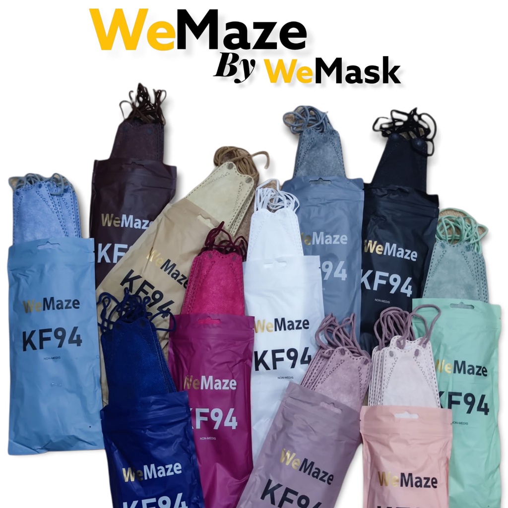 MASKER KF94  WEMASK WEMAZE FILTCARE CAREION CCARE CAREINDO 4PLY ( PACK ISI 10 PC ) - KF94 ORIGINAL KOREA