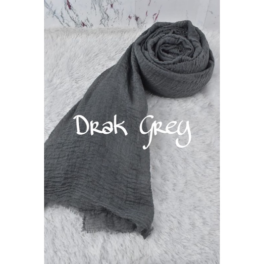 [COD] PASHMINA CRINKLE / CRINGKLE KUSUT /CRINGKLE RAWIS / HIJAB SHAWL PREMIUM RAWIS negro-PASHMINA-Drak Grey