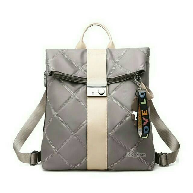 Rully68_Tas Ransel Kunci slot Backpack Wanita Jahit&quot; Multipungsi