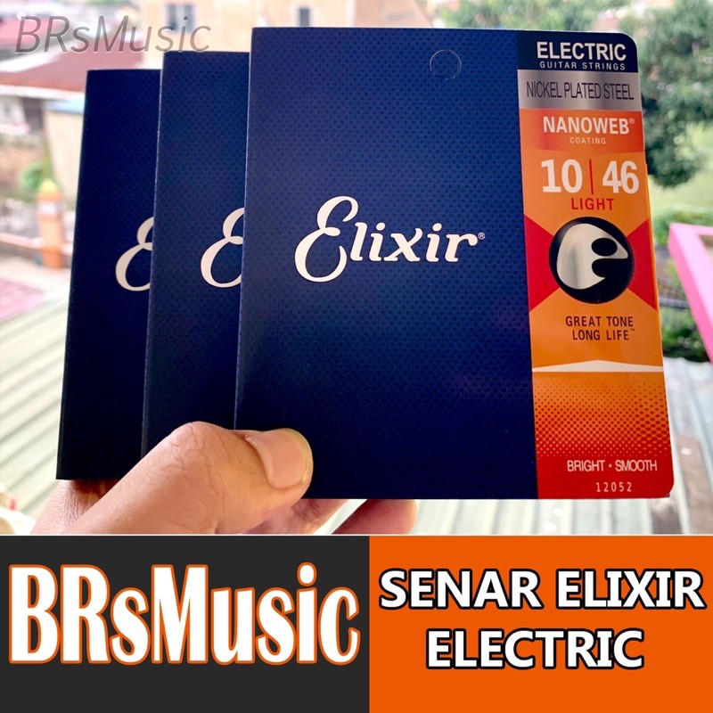 Senar Gitar Elektrik Elixir Nickel Plated Steel Nanoweb Coating Guitar String